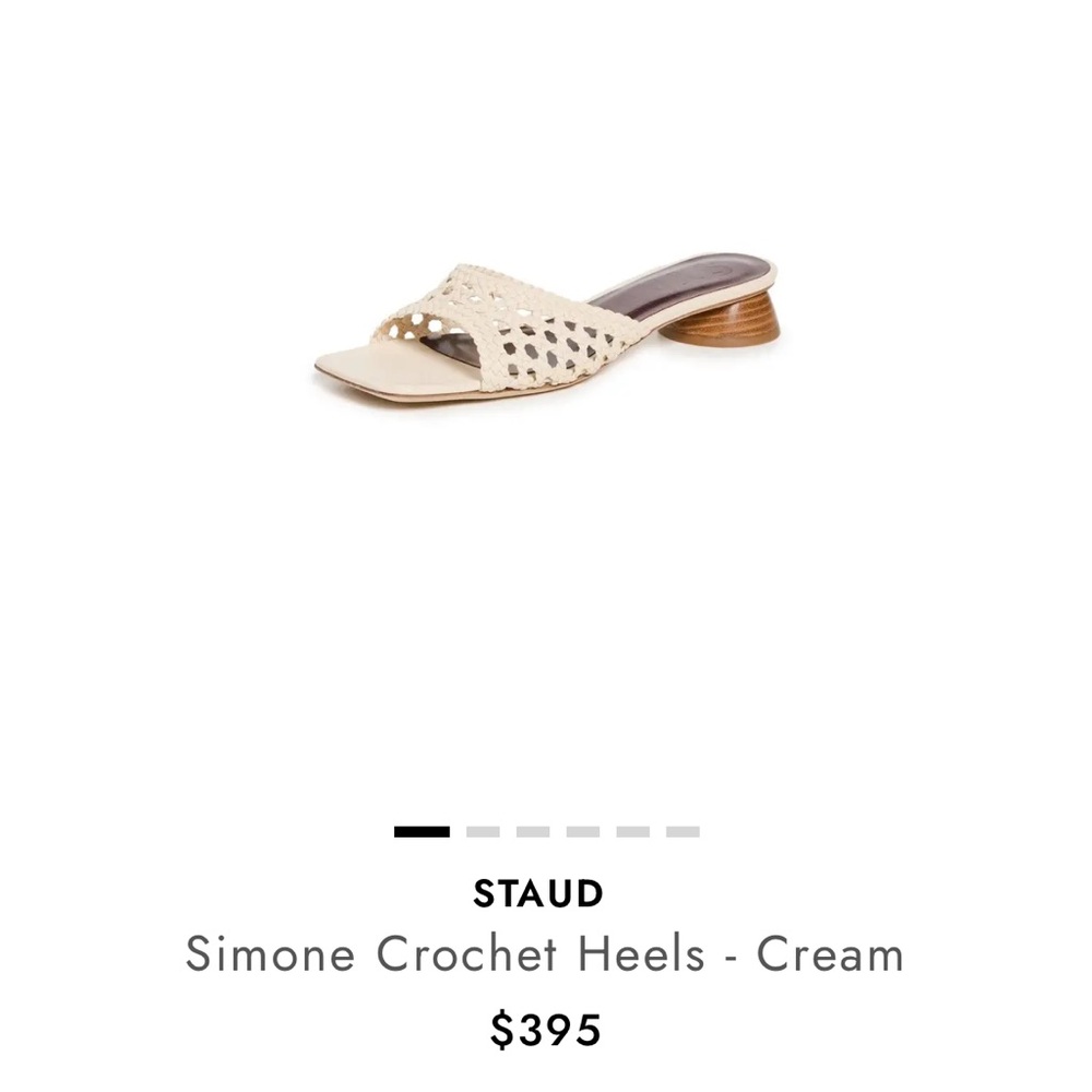 STAUD Crochet Slide Heels - Cream